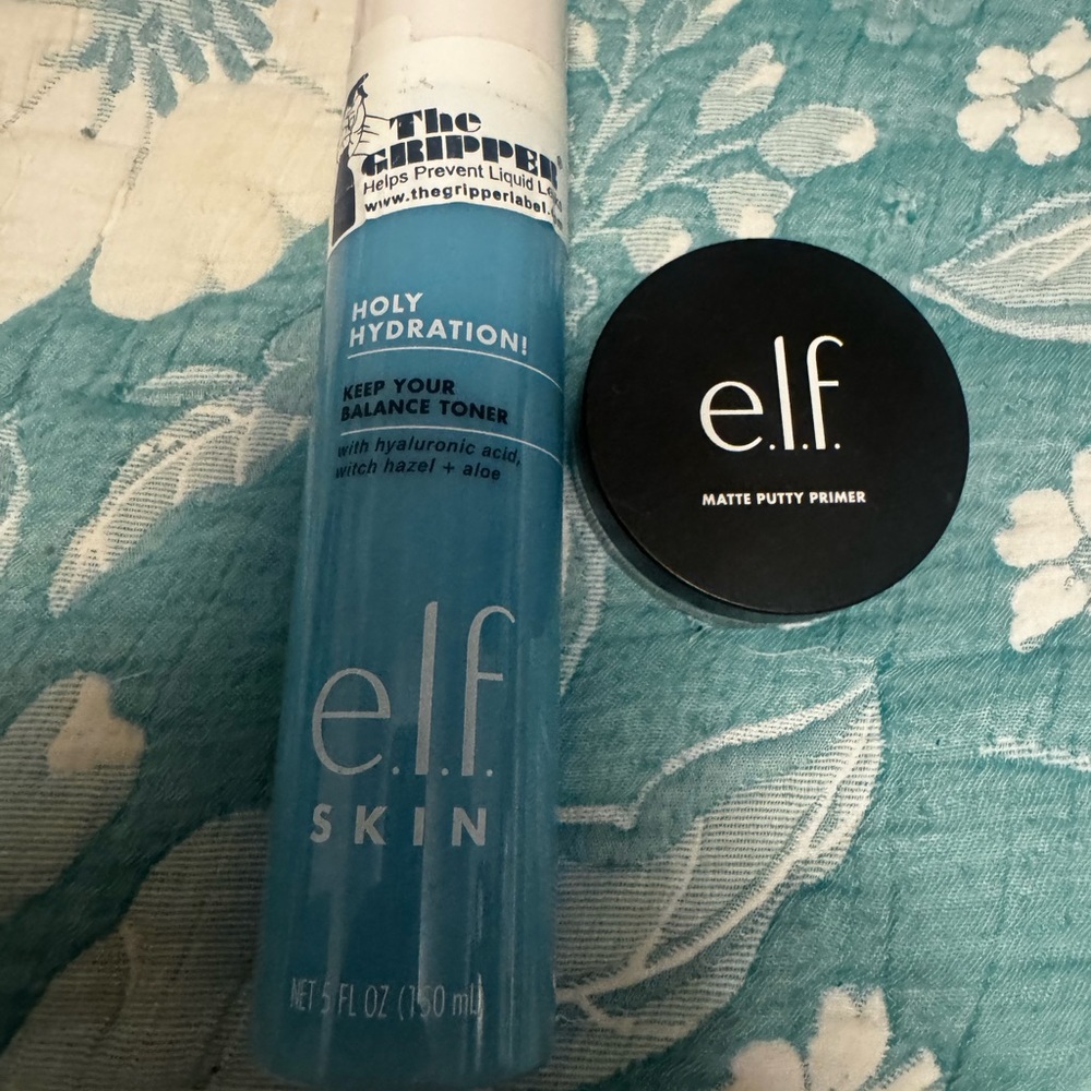 NIB ELF Holy Hydration Toner and Matte Putty Primer - Blue and Black